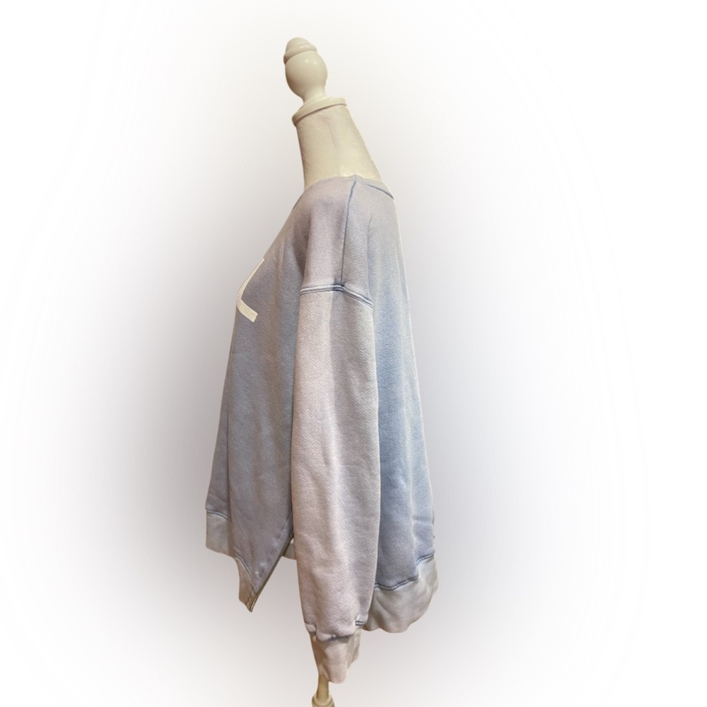 Sundry x Soulcycle SOUL Sweatshirt Zipper Sides Faded Overdye Blue Medium - Picture 3 of 8